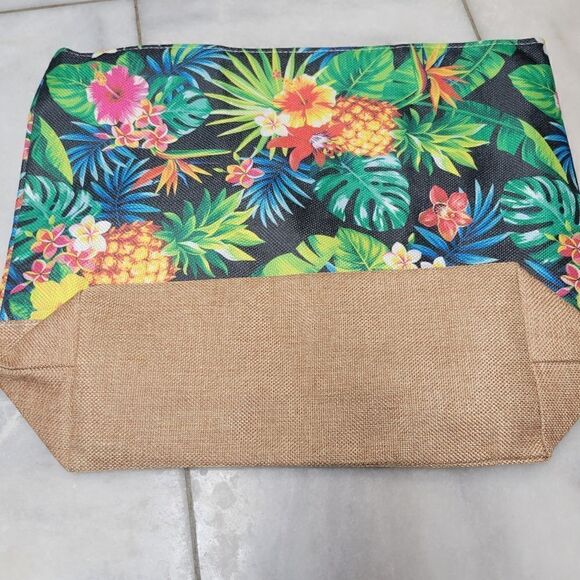 Tropic Pattern Canvas  Summer Beach Bag Travel Bag For Vacation - Picture 7 of 11